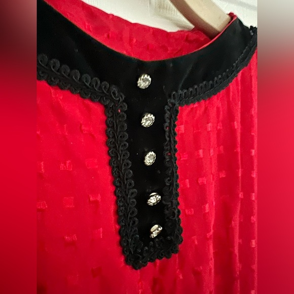 Vintage 1950’s 1960’s Red Dress 💌 Pinup Christmas - Picture 2 of 7